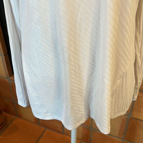 Athleta striped, white, long-sleeved, turtleneck top, L! - Picture 3 of 9